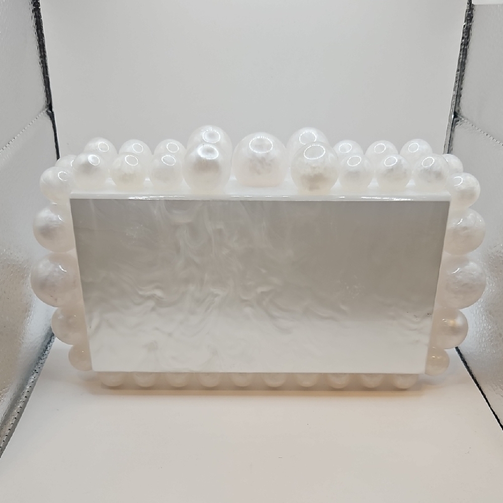 White Pearl Clutch Bag